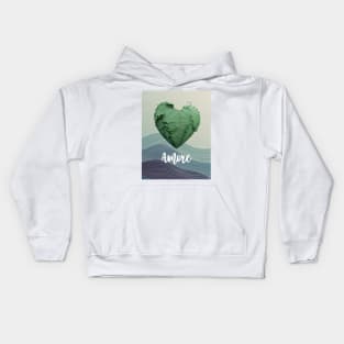 Love Nature No. 2: Amore Green Valentine's Day Kids Hoodie